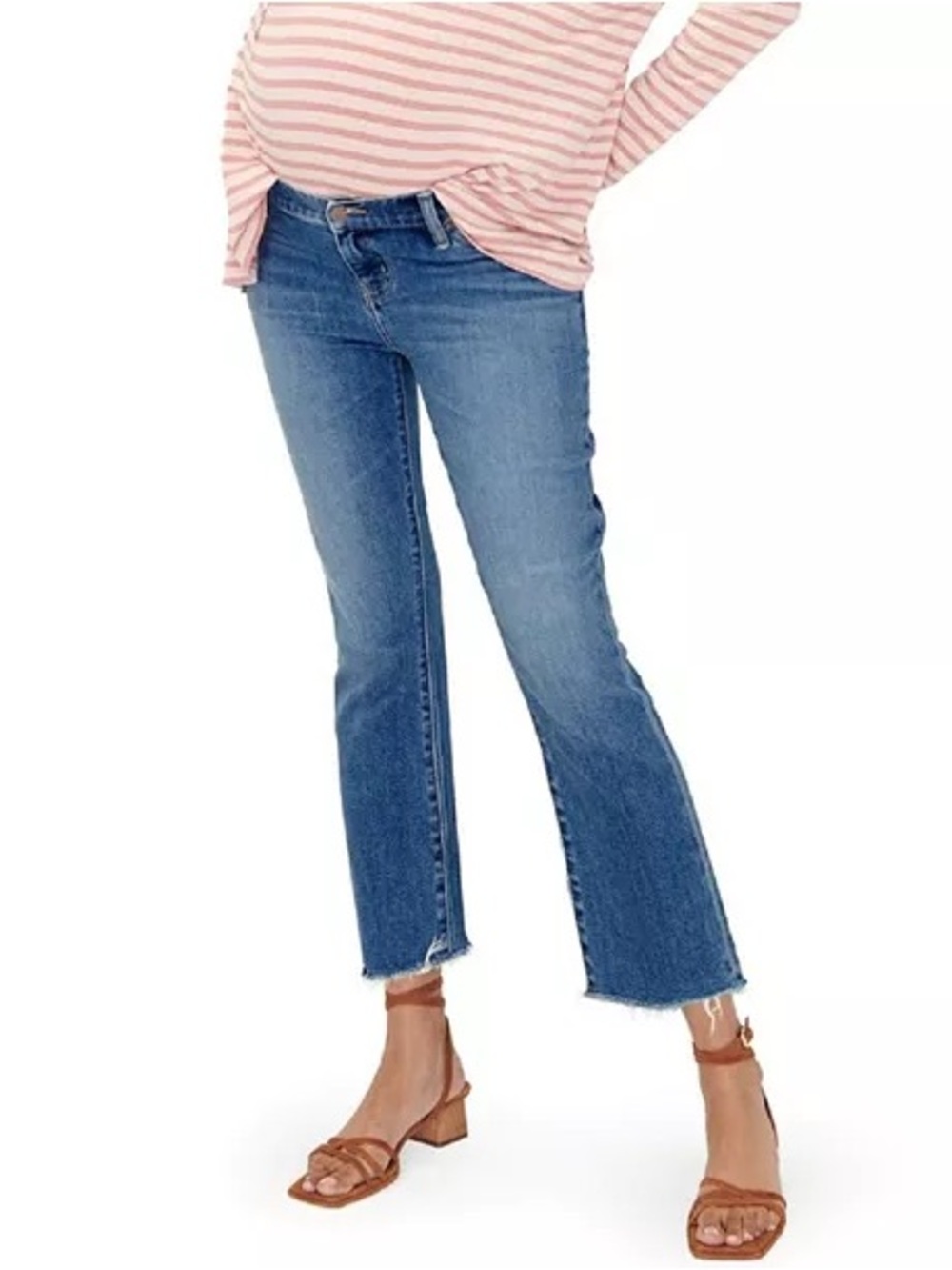 Hatch Under the Bump Crop Maternity Jean Blue Denim Women’s Size 28